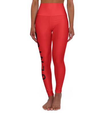 Genius High Waisted Yoga Leggings-Red