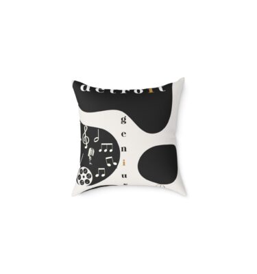 Detroit Motown Genius-Themed Pillow for Cozy Decor, Detroit Music Art Cushion, Home Accent Pillow, Gift for Music Lovers