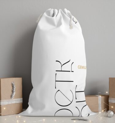 Contemporary Genius Sack / Laundry Bag- White
