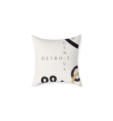 Detroit Genius Geind- Stylish Square Poly Canvas Pillow for Home Decor, Modern Cushion, Geometric Art Pillow, Cozy Accent Pillow, Detroit Vibe