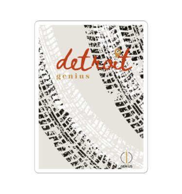 Detroit Genius Kiss-Cut Stickers - Creative Car Enthusiast Decor, Unique Laptop Stickers, Gifts for Designers and Artists